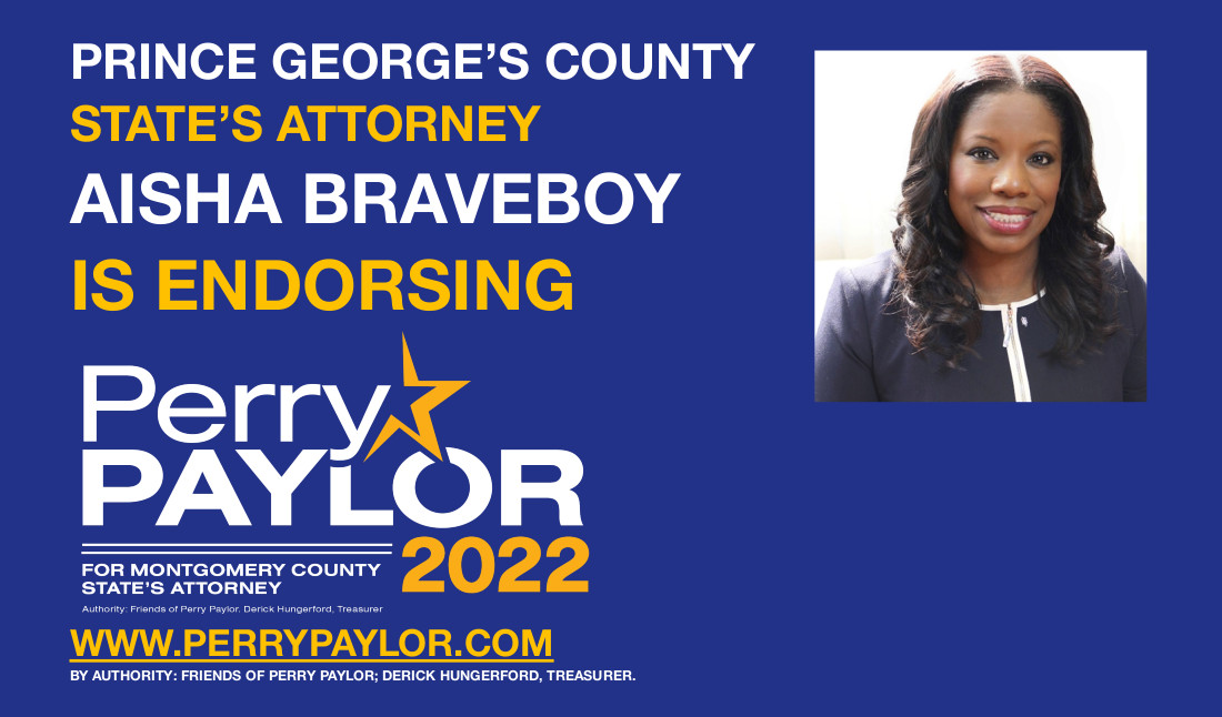 Aisha Braveboy endorsement of Perry Paylor